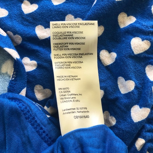 FREE PEOPLE
Lakeside Hearts Print Cutout Rushed Midi Dress In Blue Size XL - Picture 11 of 14